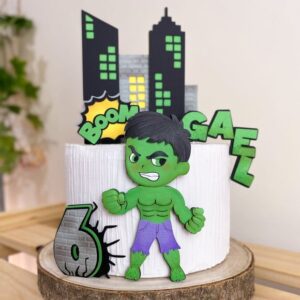 Arquivo de Corte: Topo de Bolo em Camadas Hulk Cute 004