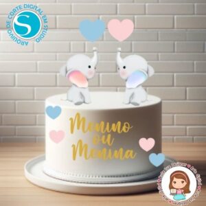 Arquivo de Corte Topo de Bolo em Studio - Elefante Cod:301