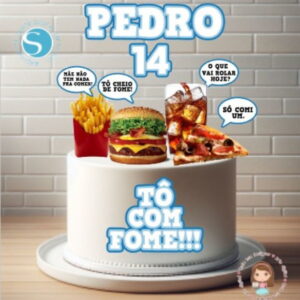 Arquivo de Corte Topo de Bolo em Studio - Lanche Cod:227