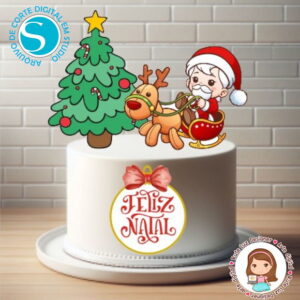 Arquivo de Corte Topo de Bolo em Studio - Natal Cod:213