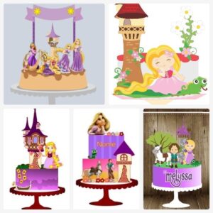 Arquivo de Corte Topo de Bolo Enrolados Rapunzel + Brinde