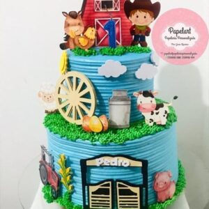Arquivo de corte topo de bolo fazendinha aquarelada