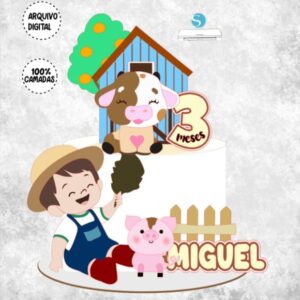 Arquivo de Corte Topo de Bolo Fazendinha Baby