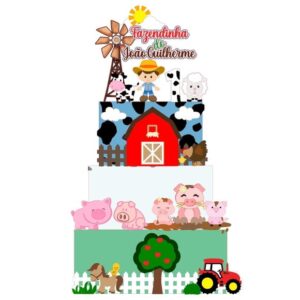 Arquivo de Corte Topo de Bolo Fazendinha
