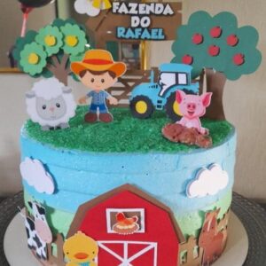 Arquivo de Corte Topo de Bolo Fazendinha Menino Camadas
