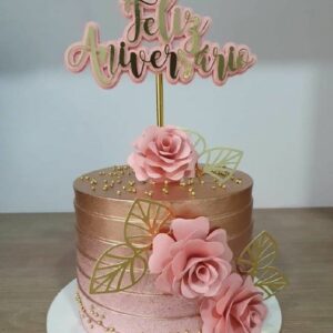 Arquivo de corte topo de bolo Feliz Aniversário