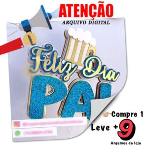 Arquivo de Corte Topo de Bolo - Feliz Dia Pai (86c6)