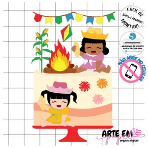 Arquivo de Corte: Topo de Bolo Festa Junina 172