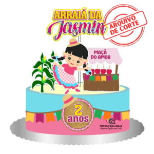 Arquivo de Corte - Topo de Bolo Festa Junina Arraíá Menina