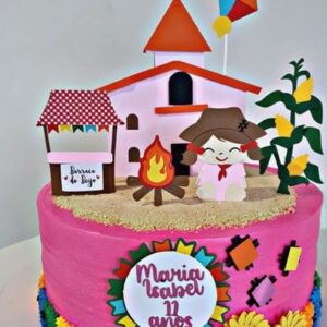 Arquivo de Corte Topo de Bolo Festa Junina Arraiá Menina