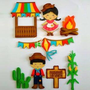 Arquivo de Corte Topo de Bolo Festa Junina Arraiá