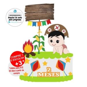 Arquivo de Corte Topo de Bolo Festa Junina Bebê Menino