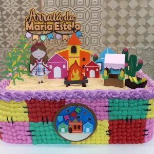 Arquivo De Corte Topo De Bolo Festa Junina Com Barraquinha