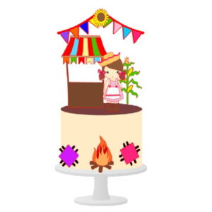 Arquivo de Corte Topo de Bolo Festa Junina Menina