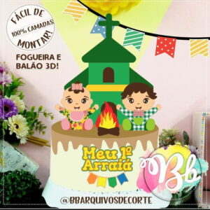 Arquivo de Corte Topo de Bolo Festa Junina São João A.c