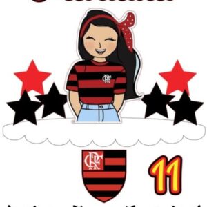 Arquivo de Corte Topo de Bolo Flamengo Feminino