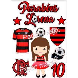 Arquivo de corte topo de bolo flamengo menina