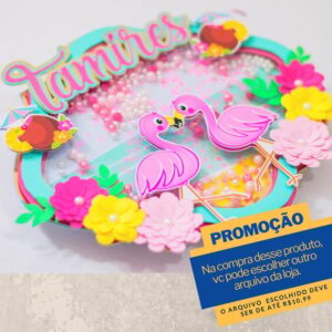 Arquivo De Corte Topo De Bolo Flamingo Shaker