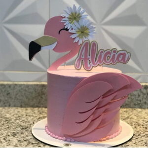 Arquivo de Corte: Topo de Bolo Flamingo