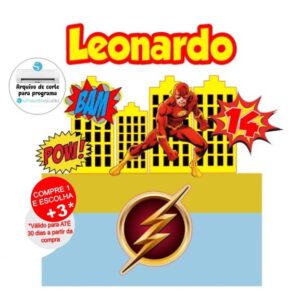 Arquivo de Corte Topo de Bolo Flash Super Heroi