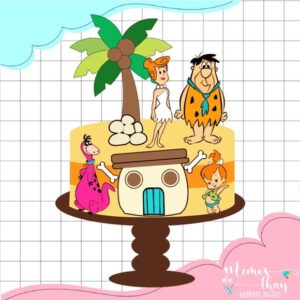 Arquivo de Corte: Topo de Bolo Flintstones 002
