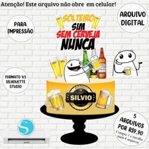 Arquivo de Corte Topo de Bolo Flork Cerveja #803