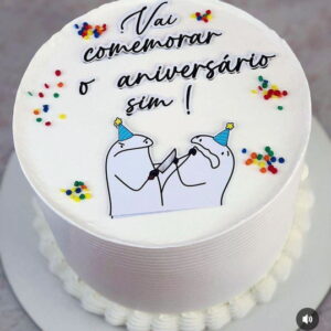 Arquivo de Corte Topo de Bolo Flork Comemorando Aniversário