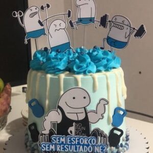 Arquivo de Corte Topo de Bolo Flork Fitnes Studio+brinde
