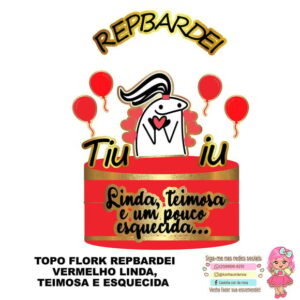 Arquivo de Corte Topo de Bolo Flork Repbardei Vermelho