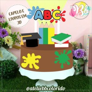 Arquivo de Corte Topo de Bolo Formatura Abc 02 - Studio
