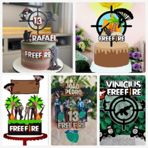 Arquivo de Corte Topo de Bolo Free Fire + Brinde