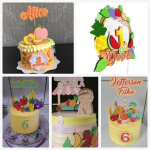 Arquivo de Corte Topo de Bolo Frutas 1 + Brinde