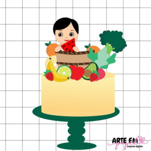 Arquivo de Corte: Topo de Bolo Frutinha 014