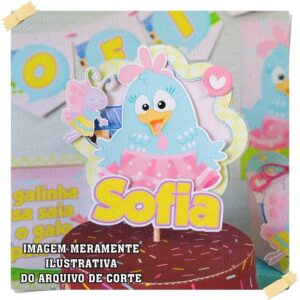 Arquivo de Corte Topo de Bolo Galinha Pintadinha Candy #2