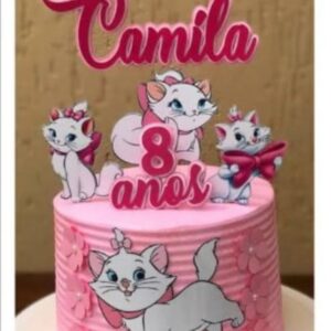 Arquivo de Corte Topo de Bolo Gatinha Marie + 4 Arquivos