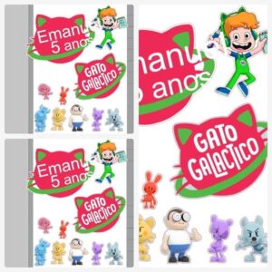Arquivo de Corte Topo de Bolo Gato Galatico + Brinde