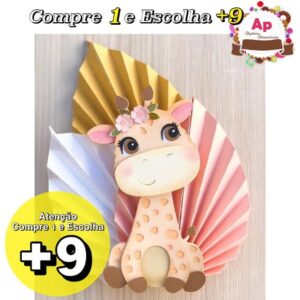 Arquivo de Corte Topo de Bolo Girafa Camadas - Stuido