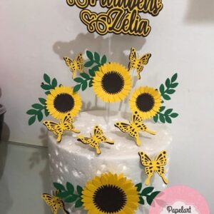 Arquivo de corte topo de bolo girassóis