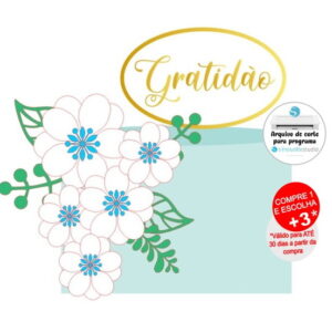 Arquivo de Corte Topo de Bolo Gratidão Flores