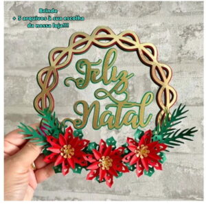 Arquivo de Corte Topo de Bolo Guirlanda Natal