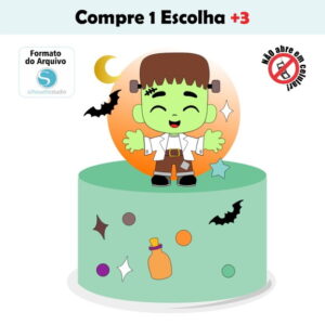 Arquivo de Corte Topo de Bolo Halloween #064