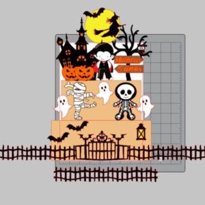 Arquivo de Corte Topo de Bolo Halloween Studio Silhouette