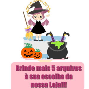 Arquivo de Corte Topo de Bolo Halloween - Bruxinhas cod02