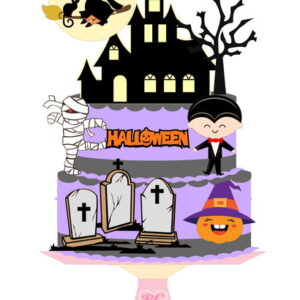 Arquivo de corte topo de bolo halloween lilas 3 Por 9,90