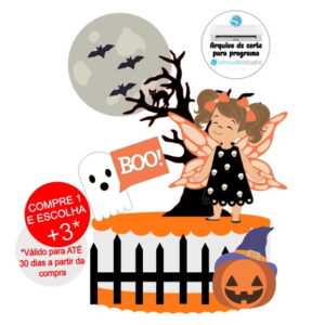 Arquivo de Corte Topo de Bolo Halloween Menina