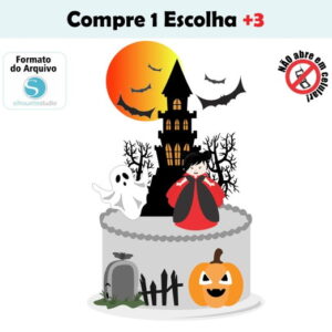Arquivo de Corte Topo de Bolo Halloween Vampira