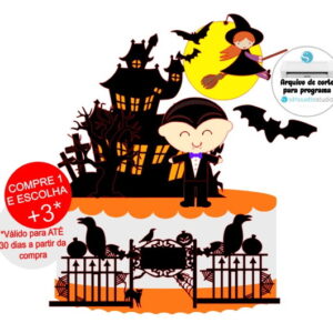Arquivo de Corte Topo de Bolo Halloween Vampiro