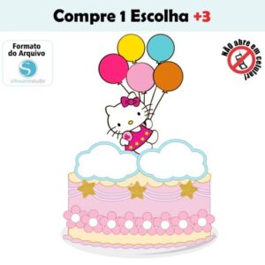 Arquivo de Corte Topo de Bolo Hello Kitty