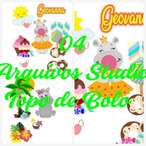 Arquivo de Corte Topo de Bolo - Hipopotamo