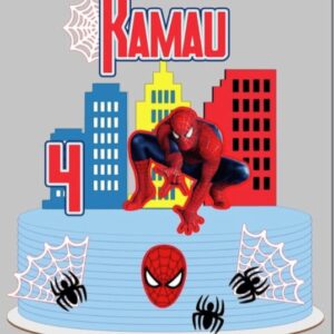 Arquivo de Corte Topo de Bolo Homem Aranha com Predios